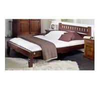 Stucture lit 140x200 - Bois massif d'acacia laqué (Nougat) - Style colonial - OXFORD #228