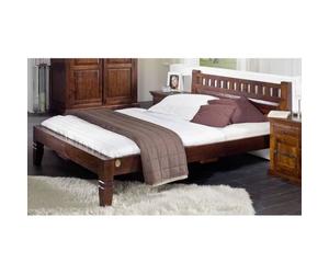 Stucture lit 140x200 - Bois massif d'acacia laqué (Nougat) - Style colonial - OXFORD #228