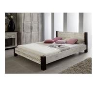 Stucture lit 160x200cm - Bois massif de manguier ciré (Blanc antique) - Style Campagne Chic - CASTLE ANTIK #402