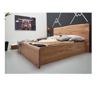 Stucture lit double 140x200cm - Bois massif d'acacia laqué (Bois naturel) - Design naturel - PURE EDGE 301