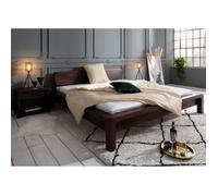 Stucture lit double 180x200cm - Bois d'acacia huilé (Taupe) - BUENO 030