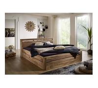 Stucture lit double 180x200cm - Bois massif de palissandre teinté (Smoked cherry) - TORONTO 153