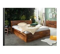 Stucture lit double 200x200cm - Bois massif de palissandre ciré (Noisette) - TORONTO 258