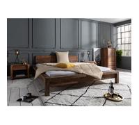 Stucture lit double 200x200cm - Bois massif de palissandre huilé (Gris taupe) - BUENO 011