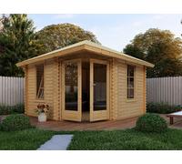 Studio de jardin d'angle en bois 16,73 m² - Epaisseur 40 mm - SEVEANA