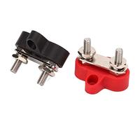Studs de Distribution de Puissance, Poteaux Doubles en Acier Inoxydable | Borne de jonction de batterie, connexions de câble et de terre 48 V, base en ABS ignifuge pour la marine
