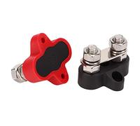 Studs de Distribution de Puissance, Poteaux Doubles en Acier Inoxydable | Borne de jonction de batterie, connexions de câble et de terre 48 V, base en ABS ignifuge pour la marine
