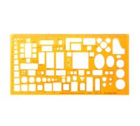 Studygraph by Graph'it - Normographe pour Dessin Technique, Carte et Schémas - Architectographe - Formes Diverses pour le Dessin - Plastique Résistant Anti-choc - 30 x 15 cm - 1/50e