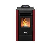 STUFE A PELLET ITALIA Alaska 10 KW WiFi | Poêle à Granulés à Air Ventilé Efficacité 91% Chauffe 85m² Autonomie 20H Programmable Contrôle à Distance WiFi 5 Vitesses et Puissances Garantie 24 Mois Rouge