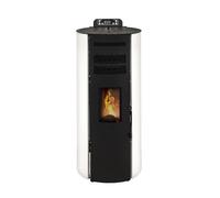 STUFE A PELLET ITALIA Boston 14 KW WiFi | Poêle à Granulés à Air Ventilé Efficacité 89% Chauffe 130m² Autonomie 15H Programmable Contrôle à Distance WiFi 5 Vitesses et Puissances Garantie 24M Blanc