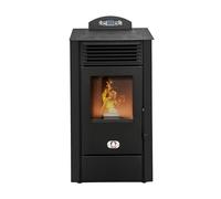 STUFE A PELLET ITALIA California 10 KW | Poêle à Granulés à Air Ventilé Efficacité 90% Chauffe 80m² Autonomie 20H Programmable 5 Vitesses et Puissances Design Compact Garantie 24 Mois Noir