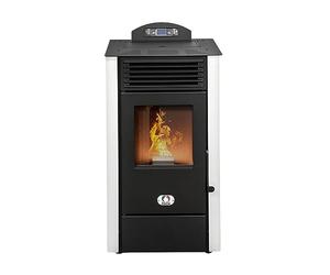 STUFE A PELLET ITALIA California 8 KW | Poêle à Granulés à Air Ventilé Efficacité 91% Chauffe 70m² Autonomie 20H Programmable 5 Vitesses et Puissances Design Compact Garantie 24 Mois Blanc