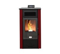 STUFE A PELLET ITALIA Canada 14 KW Canalisable | Poêle à Granulés à Air Ventilé Efficacité 89% Chauffe 130m² Autonomie 15H Programmable 5 Vitesses et Puissances Garantie 24 Mois Rouge