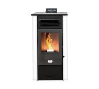 STUFE A PELLET ITALIA Canada 14 KW | Poêle à Granulés à Air Ventilé Efficacité 89% Chauffe 130m² Autonomie 15H Programmable 5 Vitesses et Puissances Garantie 24 Mois Blanc