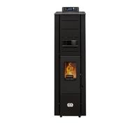 STUFE A PELLET ITALIA Colonna 10 Kw WiFi - Poêle à Air Ventilé Efficacité 85% Chauffe 80m² Design Super Compact Contrôle WiFi à Distance Programmable 5 Vitesses et Puissances Garantie 24 Mois Noir