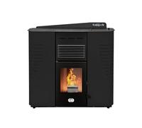 STUFE A PELLET ITALIA - Marmolada 14 kW Canalisé - Efficacité 92%, Chauffe 130 m², 5 Vitesses et Puissances, Autonomie 19 h, Programmable, Garantie 24 Mois, NOIR