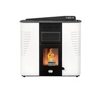 STUFE A PELLET ITALIA - Marmolada 14 kW Canalisé WIFI - Efficacité 92%, Chauffe 130 m², 5 Vitesses et Puissances, Autonomie 19 h, Programmable, Garantie 24 Mois, BLANC