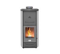 Stufe a Pellet Italia, Poêle à granulés à pellets à revêtement d'eau New York de 25 kW, produit de la chaleur pour les pièces et l'eau chaude, efficacité de 92 %, chauffe jusqu'à 160 m², portée de 23