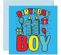 Stuff4 Carte d'anniversaire 11 ans pour garçon, carte de vœux pour fils