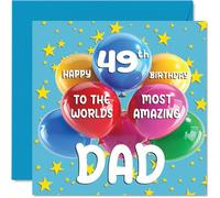 Stuff4 Carte d'anniversaire 49 ans pour papa, World's Most Amazing Dad