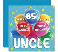 Stuff4 Carte d'anniversaire 85 ans pour oncle, World's Most Amazing Uncle