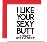 Stuff4 Carte de Saint-Valentin amusante pour petite amie, petit ami - I Like Your Sexy Butt Bum - Carte d'anniversaire pour femme, mari, partenaire, fiancé, elle, lui, 145 mm x 145 mm