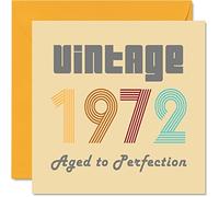 Stuff4 Cartes d'anniversaire 53e pour hommes et femmes Vintage 1972 Aged To Perfection Carte d'anniversaire 53 drôle pour elle et lui, 145 mm Cartes de voeux d'anniversaire pour maman, papa