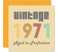 Stuff4 Cartes d'anniversaire 54e pour hommes et femmes, vintage 1971 Aged To Perfection, carte d'anniversaire 54 amusante pour elle et lui, 145 mm, cartes de voeux d'anniversaire pour maman, papa