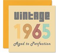 Stuff4 Cartes d'anniversaire 60e pour hommes et femmes Vintage 1965 Aged To Perfection Carte d'anniversaire 60e amusante pour elle et lui, 145 mm Cartes de voeux d'anniversaire pour maman, papa