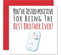 Stuff4 Cartes d'anniversaire amusantes pour frère - Positive Best Brother Ever - Carte d'anniversaire pour frère de la part d'une sœur, cadeau d'anniversaire pour frère, 145 mm x 145 mm