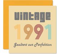 Stuff4 Cartes d'anniversaire pour homme et femme - Vintage 1991 vieilli à la perfection - 34 cartes d'anniversaire pour oncle, tante, frère, sœur, fils, fille, 145 mm