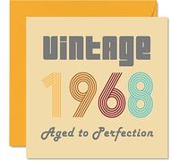 Stuff4 Cartes d'anniversaire pour hommes et femmes, vintage 1968 Aged To Perfection, carte d'anniversaire 57 amusante pour elle et lui, 145 mm, cartes de voeux d'anniversaire pour maman, papa