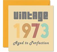 Stuff4 Cartes d'anniversaire pour hommes et femmes, vintage 1973 Aged To Perfection, carte d'anniversaire 52 amusante pour elle et lui, 145 mm, cartes de voeux d'anniversaire pour maman, papa