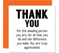 Stuff4 Cartes de remerciement - Amazing Person All You Do Truly Appreciated - Cartes de remerciement pour lui, elle, homme, femme, carte de remerciement sincère, 145 mm x 145 mm, cartes de vœux pour