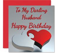Stuff4 Jolies cartes d'anniversaire pour mari - My Darling Husband - Carte d'anniversaire romantique pour mari de la part de votre femme, cadeau d'anniversaire spécial, 145 mm x 145 mm