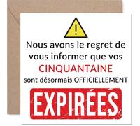 Stuff4 Sarcastique Carte d'Anniversaire 60 Ans - Clin d'Œil à la Soixantaine - Message Humoristique sur l'Expiration des Cinquantaine - 145 mm Carré, Enveloppe Incluse