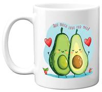 Stuff4 Tasse d'anniversaire pour homme et femme - Avocat AVO Much Love for You - Tasse à café en céramique de 325 ml