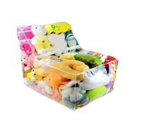 Stuffed Animal Bean Bag Design Transparent Housse de Pouf Remplissable | Organisateur Avec Fermeture Éclair Pour Coin Chambre Garderie Salon Classe