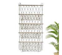 Stuffed Toy Net | 4 Layers Wall Mounted Stuffed Animal Holder | Boho Plush Storage, Height Adjustable Macrame Toy Net, Mounted Holder for Wall, Nursery, Playroom