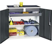 Stumpf Armoire à outils et à matériel 3000, RAL 7035/7016, 2 tiroirs 1 bac