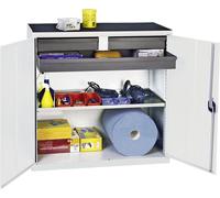 Stumpf Armoire à outils et matériel série 3000 gris clair + 2 tiroirs 100 mm + 1 tiroir 100 mm traversant + 1 tablette coulissante - 3007307