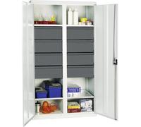 Stumpf Armoire à outils et matériel série 3000 gris clair + 8 tiroirs 200 mm + cloison centrale + 4 tablettes coulissantes - 3004607