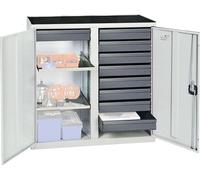 Stumpf Armoire à outils et matériel série 3000 gris clair 9 tiroirs 100 mm + 2 tablettes coulissantes - 3002907