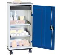 Stumpf Armoire à outils et matériel Série 3000 gris clair / bleu gentiane + 1 tiroir 100 mm + 2 tablettes coulissantes Kit de roulettes - 3093174