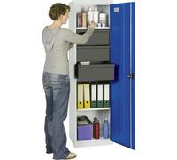 Stumpf Armoire à outils et matériel série 3000 gris clair / bleu gentiane + 3 tiroirs 200 mm + 3 tablettes coulissantes - 3005474