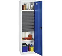 Stumpf Armoire à outils et matériel série 3000 gris clair / bleu gentiane + 7 tiroirs 100 mm + 2 tablettes coulissantes - 3005274