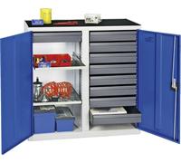 Stumpf Armoire à outils et matériel Série 3000 gris clair / bleu gentiane 9 tiroirs 100 mm + 2 tablettes coulissantes - 3002974