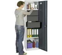Stumpf Armoire à outils et matériel série 3000 gris clair / gris anthracite + 3 tiroirs 200 mm + 3 tablettes coulissantes - 3005471