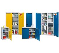 Stumpf Armoire d'environnement BP-2 gris clair / jaune de sécurité + 2 bacs de rétention traversants - 7597062