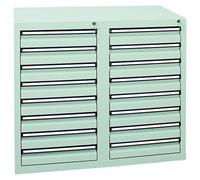 Stumpf Combi-Set 3000, RAL 7035/7016, 1 pupitre, 1 tiroir, 2 bacs, mobile